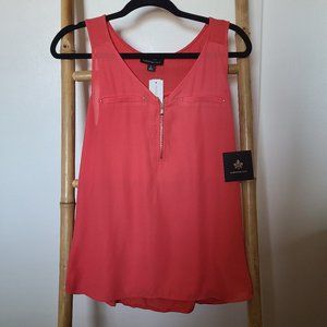 COPY - Fortune+Ivy Mixed Material Blouse, Pink - S